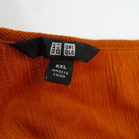 Uniqlo Rust Brown Sleeveless V-Neck Camisole Tank Top Women Size XXL Textured - Picture 4 of 9
